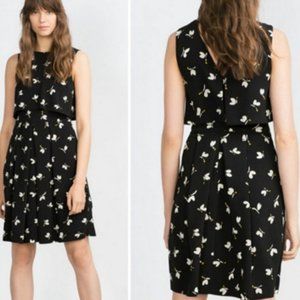 Zara Basic Floral Print Midi Summer Dress Size S